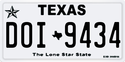TX license plate DOI9434