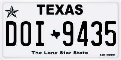 TX license plate DOI9435