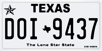 TX license plate DOI9437