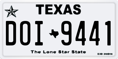 TX license plate DOI9441
