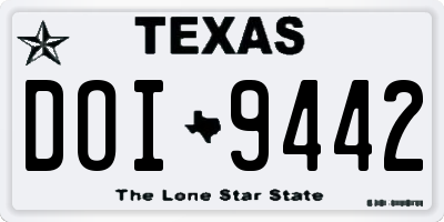 TX license plate DOI9442