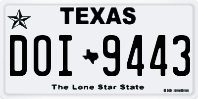 TX license plate DOI9443