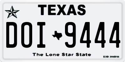 TX license plate DOI9444