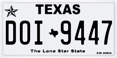 TX license plate DOI9447