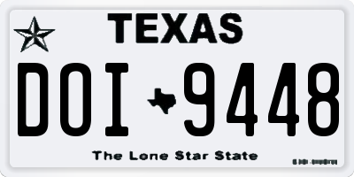 TX license plate DOI9448
