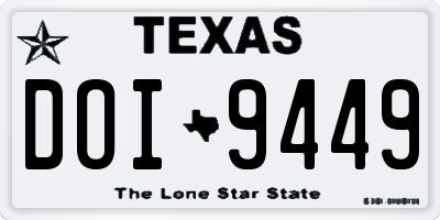 TX license plate DOI9449