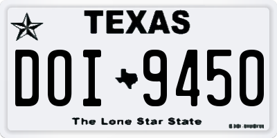 TX license plate DOI9450