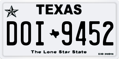 TX license plate DOI9452