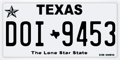TX license plate DOI9453