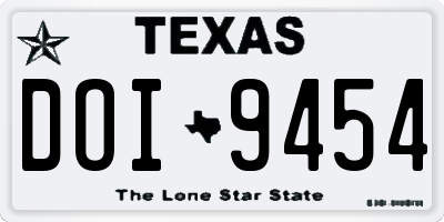 TX license plate DOI9454