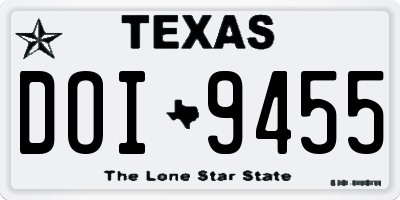 TX license plate DOI9455