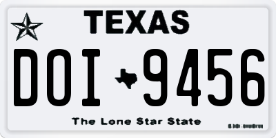 TX license plate DOI9456