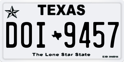 TX license plate DOI9457