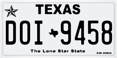 TX license plate DOI9458