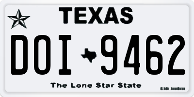 TX license plate DOI9462