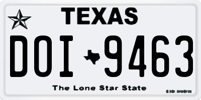 TX license plate DOI9463