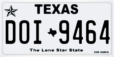 TX license plate DOI9464