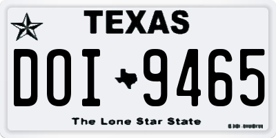 TX license plate DOI9465
