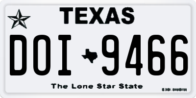 TX license plate DOI9466