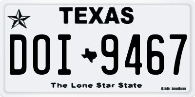 TX license plate DOI9467