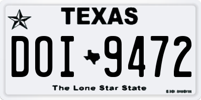 TX license plate DOI9472