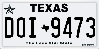 TX license plate DOI9473