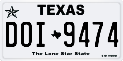 TX license plate DOI9474