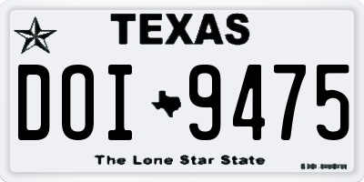 TX license plate DOI9475