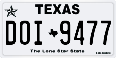 TX license plate DOI9477