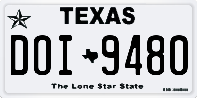 TX license plate DOI9480