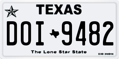 TX license plate DOI9482