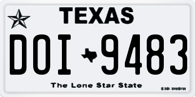 TX license plate DOI9483