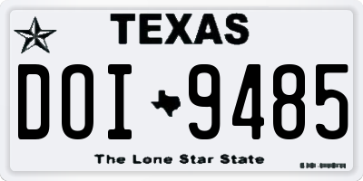 TX license plate DOI9485