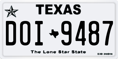 TX license plate DOI9487