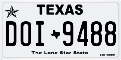 TX license plate DOI9488