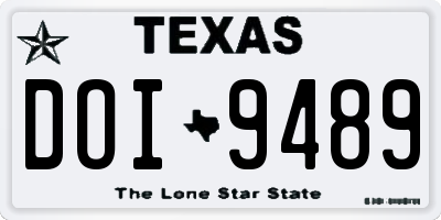 TX license plate DOI9489