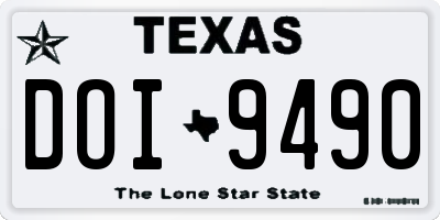 TX license plate DOI9490