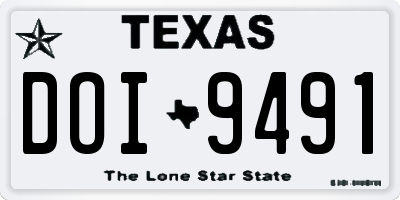TX license plate DOI9491