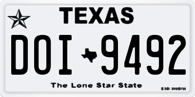 TX license plate DOI9492