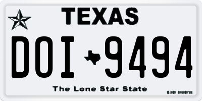 TX license plate DOI9494