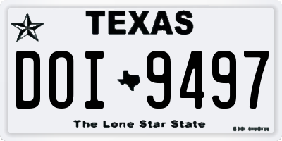 TX license plate DOI9497