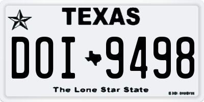 TX license plate DOI9498