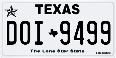 TX license plate DOI9499