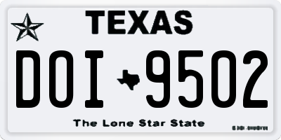 TX license plate DOI9502