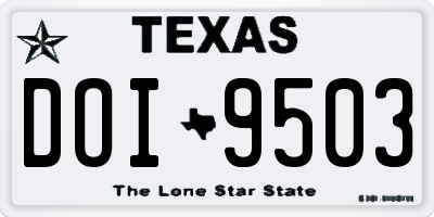 TX license plate DOI9503