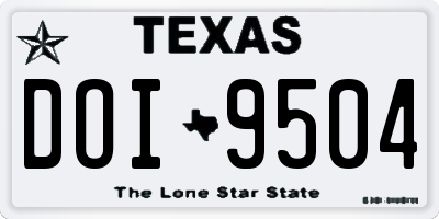 TX license plate DOI9504