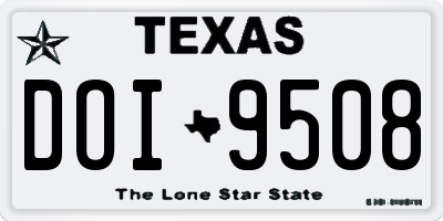 TX license plate DOI9508