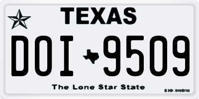 TX license plate DOI9509