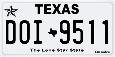 TX license plate DOI9511