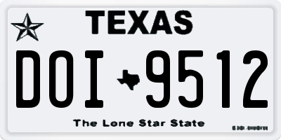 TX license plate DOI9512
